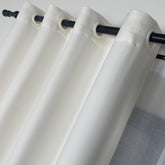 STRAVIA Curtains – Custom Satin Finish Drapes with Linear Woven Texture – Off White