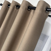 STRAVIA Curtains – Custom Satin Finish Drapes with Linear Woven Texture – Coffee Milk