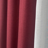STRAVIA Curtains – Custom Satin Finish Drapes with Linear Woven Texture – Burgundy