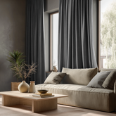 CELIA Linen Look Blackout Curtains – Light Gray