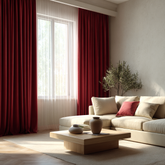 CELIA Linen Look Blackout Curtains – Red