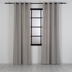 FLOSIA Fluffy Pom Pom Panel Curtain – Stone