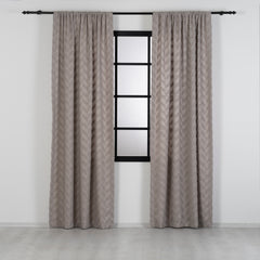 FLUMA Chevron Panel Curtains – Fluffy Linen Look in Mink