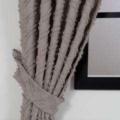 FLUMA Chevron Panel Curtains – Fluffy Linen Look in Mink