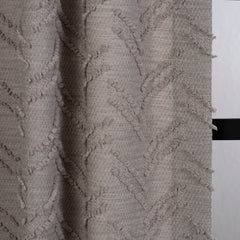 FLUMA Chevron Panel Curtains – Fluffy Linen Look in Mink
