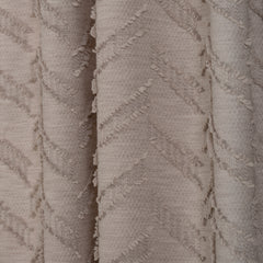 FLUMA Chevron Panel Curtains – Fluffy Linen Look in Beige