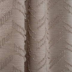 FLUMA Chevron Panel Curtains – Fluffy Linen Look in Beige