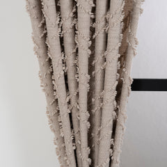 FLUMA Chevron Panel Curtains – Fluffy Linen Look in Beige