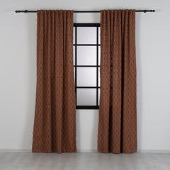 FLOSIA Fluffy Pom Pom Panel Curtain – Terra Cotta