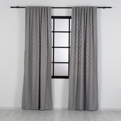 FLOSIA Fluffy Pom Pom Panel Curtain – Gray