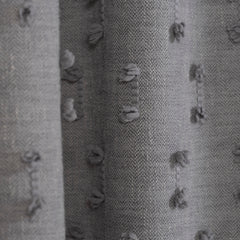 FLOSIA Fluffy Pom Pom Panel Curtain – Gray