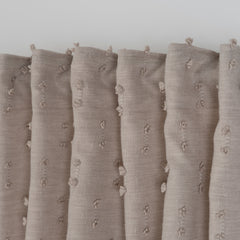 FLOSIA Fluffy Pom Pom Panel Curtain – Beige