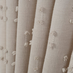 FLOSIA Fluffy Pom Pom Panel Curtain – Off White