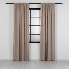 FLOSIA Fluffy Pom Pom Panel Curtain – Dark Beige