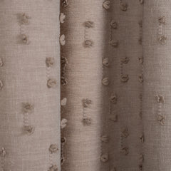 FLOSIA Fluffy Pom Pom Panel Curtain – Dark Beige