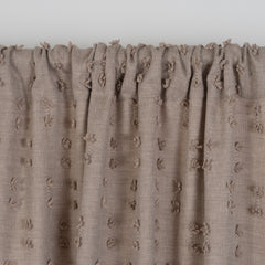 FLOSIA Fluffy Pom Pom Panel Curtain – Dark Beige