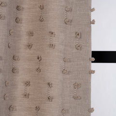 FLOSIA Fluffy Pom Pom Panel Curtain – Dark Beige