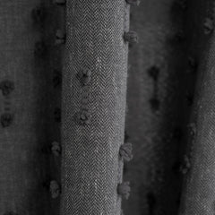 FLOSIA Fluffy Pom Pom Panel Curtain – Dark Gray