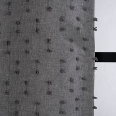FLOSIA Fluffy Pom Pom Panel Curtain – Dark Gray