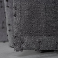 FLOSIA Fluffy Pom Pom Panel Curtain – Dark Gray