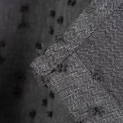 FLOSIA Fluffy Pom Pom Panel Curtain – Dark Gray