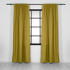 LALIBELA Custom Size Linen Look Curtain – Dark Yellow