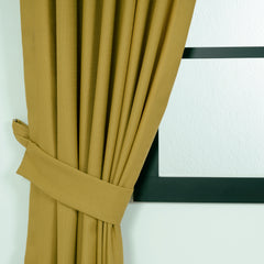LALIBELA Custom Size Linen Look Curtain – Dark Yellow