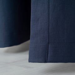 LALIBELA Custom Size Linen Look Curtain – Navy Blue