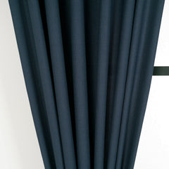 LALIBELA Custom Size Linen Look Curtain – Navy Blue