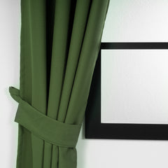 LALIBELA Custom Size Linen Look Curtain – Dark Green