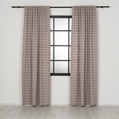 FELINA Wave Panel Curtains – Fluffy Linen Look in Mink