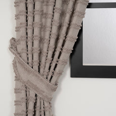 FELINA Wave Panel Curtains – Fluffy Linen Look in Mink