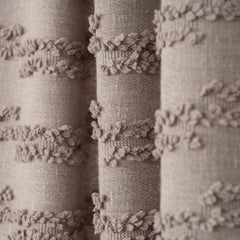 FELINA Wave Panel Curtains – Fluffy Linen Look in Mink