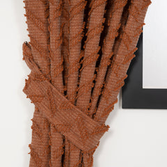 FLUMA Chevron Panel Curtains – Fluffy Linen Look in Terra Cotta