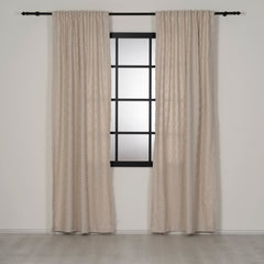 FLOSIA Fluffy Pom Pom Panel Curtain – Cream