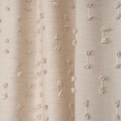 FLOSIA Fluffy Pom Pom Panel Curtain – Cream