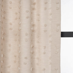 FLOSIA Fluffy Pom Pom Panel Curtain – Cream