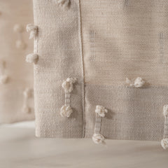 FLOSIA Fluffy Pom Pom Panel Curtain – Cream