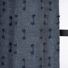 FLOSIA Fluffy Pom Pom Panel Curtain – Blue
