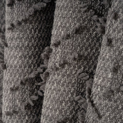 FLUMA Chevron Panel Curtains – Fluffy Linen Look in Dark Gray