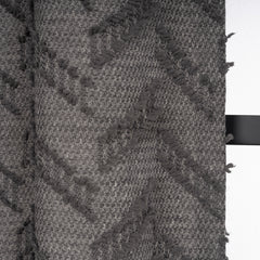 FLUMA Chevron Panel Curtains – Fluffy Linen Look in Dark Gray