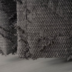FLUMA Chevron Panel Curtains – Fluffy Linen Look in Dark Gray