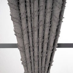 FLUMA Chevron Panel Curtains – Fluffy Linen Look in Dark Gray