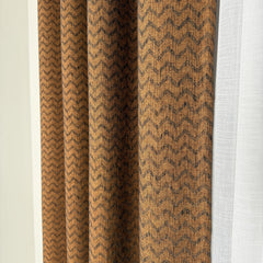 CHEVRINA Curtains – Chevron Wool Look Drapes in Terra Cotta
