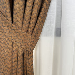 CHEVRINA Curtains – Chevron Wool Look Drapes in Terra Cotta