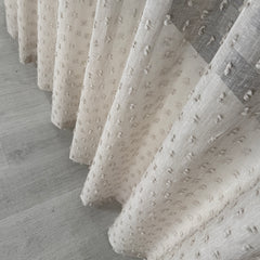 FERONA Sheer Curtains – Custom Linen-Look with Mini Pompoms