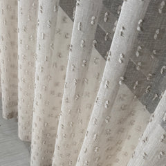 FERONA Sheer Curtains – Custom Linen-Look with Mini Pompoms