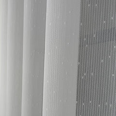 ALMERA Sheer Curtains – Custom Herringbone Texture with Pompom Detail