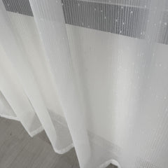 ALMERA Sheer Curtains – Custom Herringbone Texture with Pompom Detail