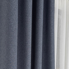ELVONA – 100% Total Blackout Linen Texture Curtains